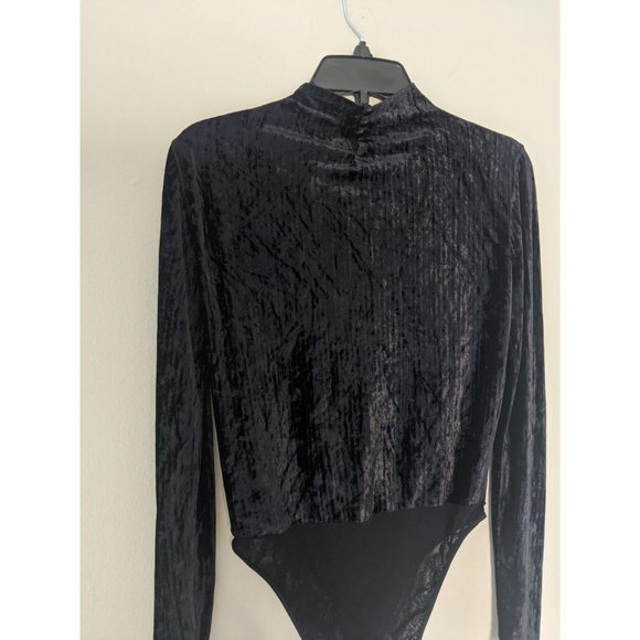 Cosabella Velvet Mock Neck Bodysuit L Black - Picture 2 of 9